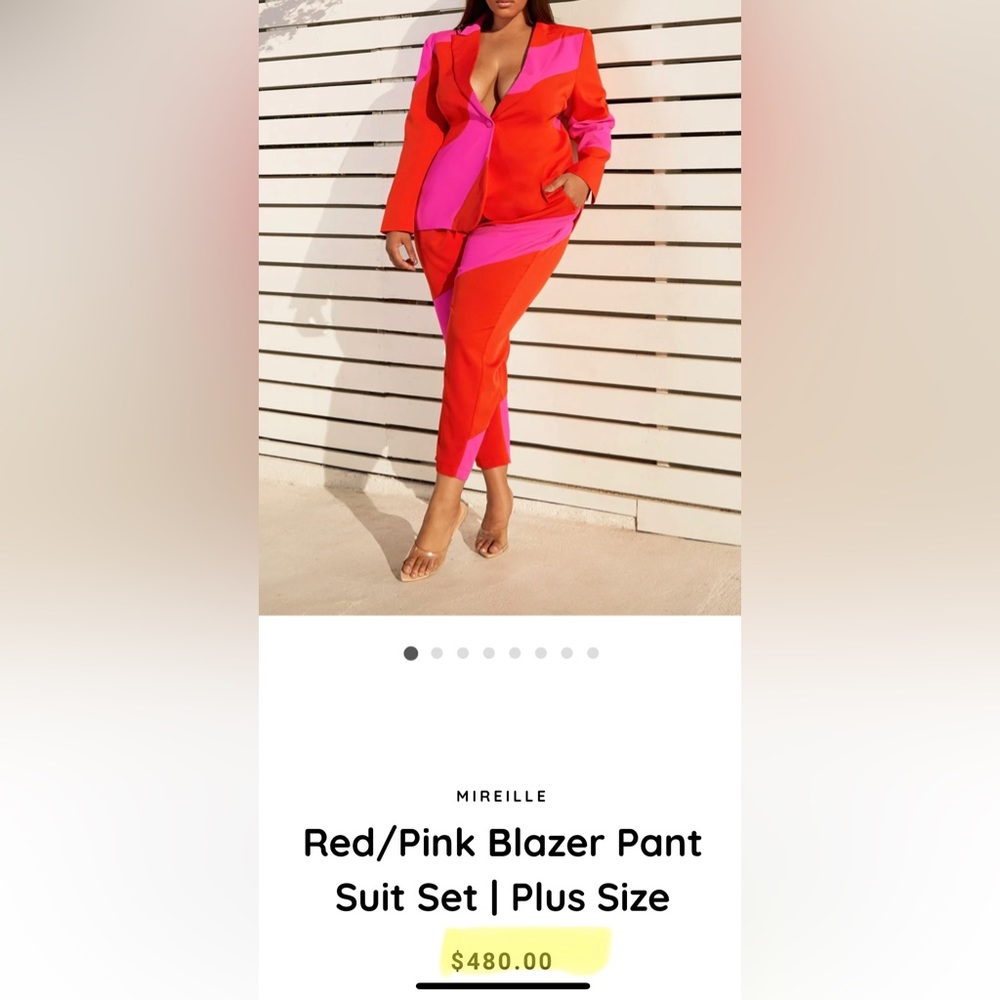 NEW Plus Size Color Block Pantsuits - Picture 2 of 10
